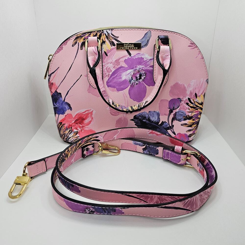 Trina Turk Floral Hand Bag With Removable & Adjustable Crossbody Strap